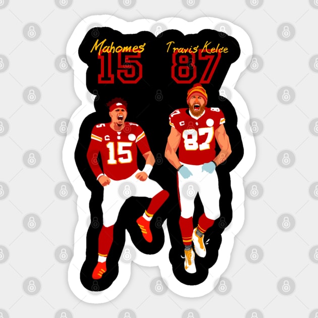 Travis Kelce x Patrick mahomes teammate Sticker by Mic jr